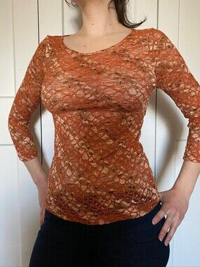 Vintage Y2K Lace Long Sleeve Top